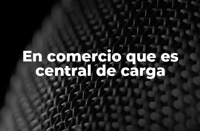 En Comercio que es Central de Carga