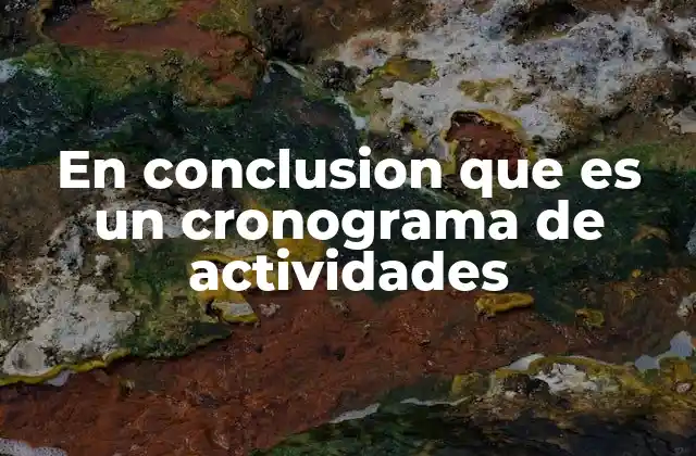 En Conclusion que es un Cronograma de Actividades 2 La importancia de la planificación estructurada en proyectos