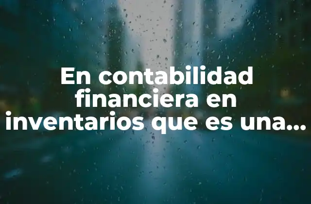 En Contabilidad Financiera en Inventarios que es una Aplicacion Practica