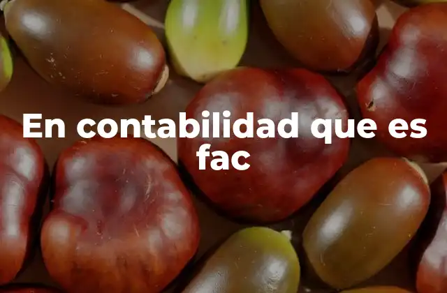 En Contabilidad que es Fac