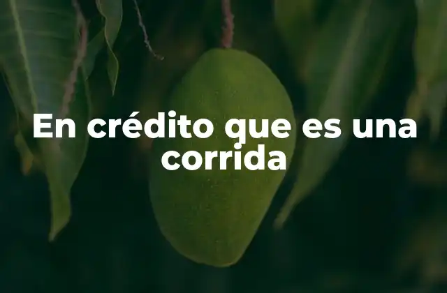 En Crédito que es una Corrida