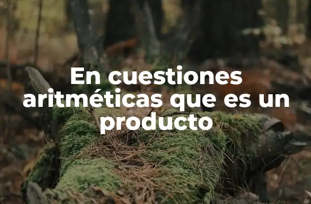En Cuestiones Aritméticas que es un Producto