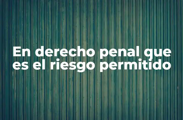 En Derecho Penal que es el Riesgo Permitido 2 El equilibrio entre libertad y seguridad en el derecho penal