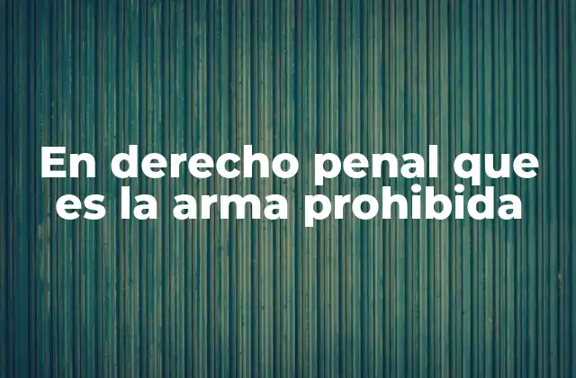 En Derecho Penal que es la Arma Prohibida