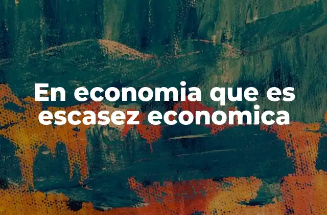 En Economia que es Escasez Economica