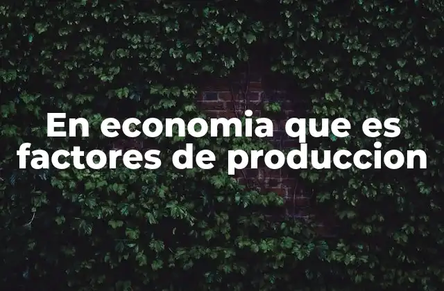 Los pilares de la producción económica