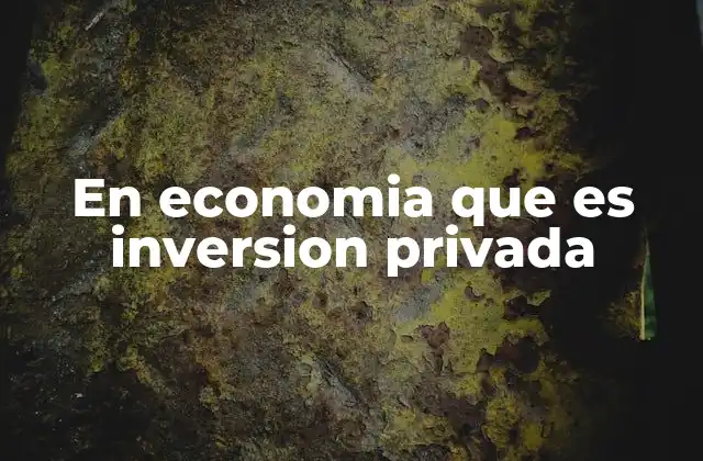En Economia que es Inversion Privada 2 La importancia de la inversión privada en el crecimiento económico