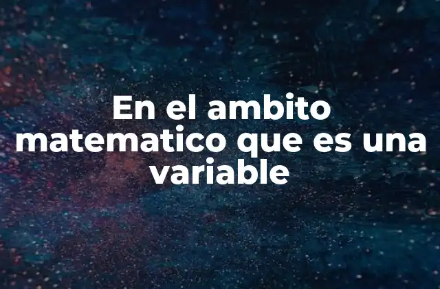 En el Ambito Matematico que es una Variable