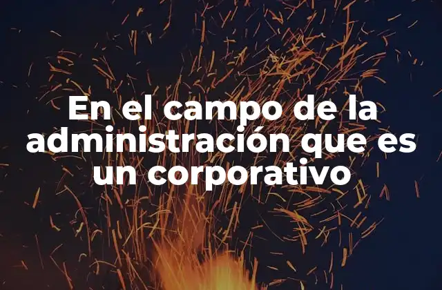 En el Campo de la Administración que es un Corporativo