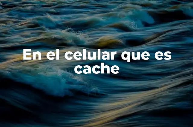 En el Celular que es Cache