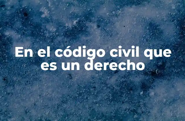 En el Código Civil que es un Derecho