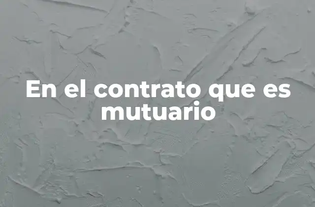 En el Contrato que es Mutuario