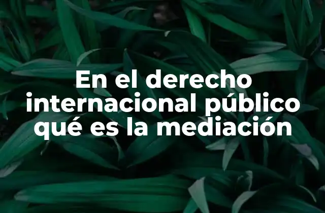 La mediación como herramienta de resolución pacífica de conflictos internacionales