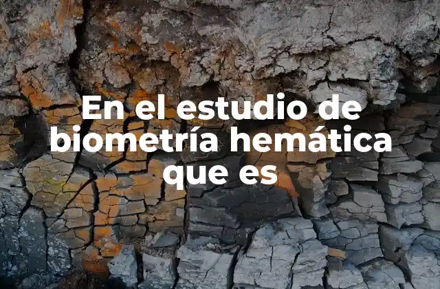 En el Estudio de Biometría Hemática que es