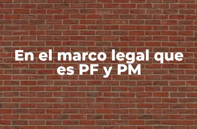 En el Marco Legal que es Pf y Pm