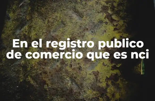 En el Registro Publico de Comercio que es Nci