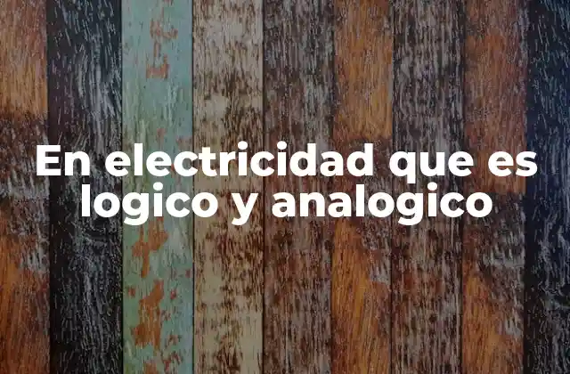 En Electricidad que es Logico y Analogico