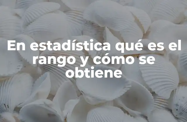 En Estadística Qué es el Rango y Cómo Se Obtiene