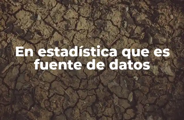 En Estadística que es Fuente de Datos