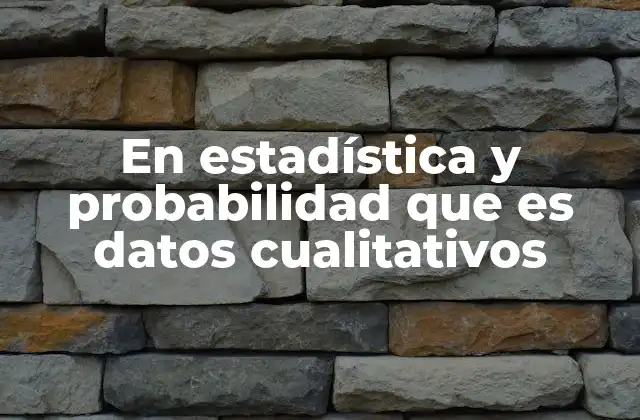 En Estadística y Probabilidad que es Datos Cualitativos
