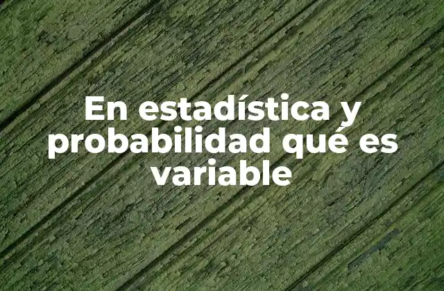 En Estadística y Probabilidad Qué es Variable