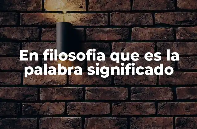 La importancia del significado en la filosofía del lenguaje