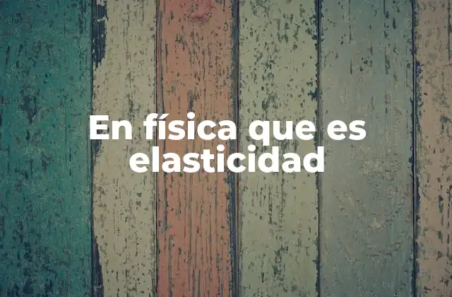 En Física que es Elasticidad