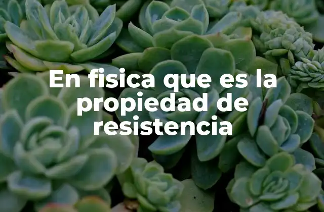 En Fisica que es la Propiedad de Resistencia