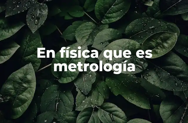 En Física que es Metrología