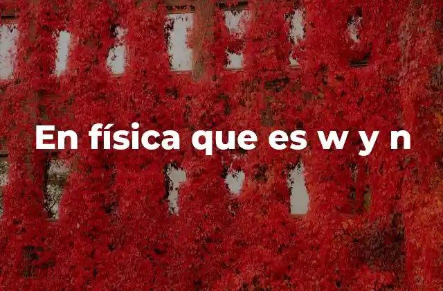 En Física que es W y N