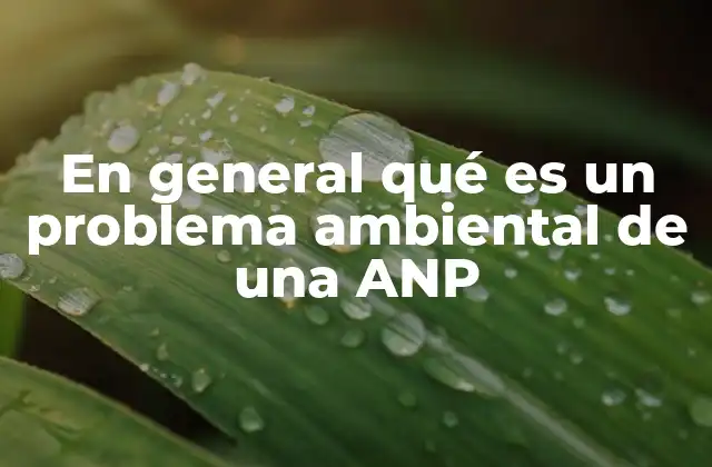 Causas comunes que generan problemas ambientales en las ANPs