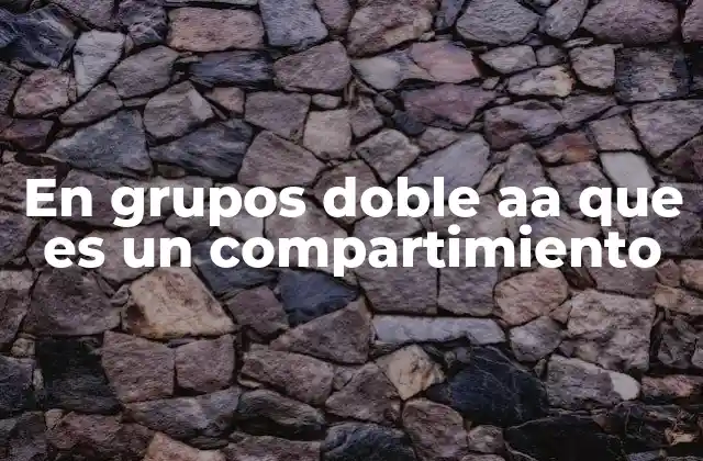 En Grupos Doble Aa que es un Compartimiento
