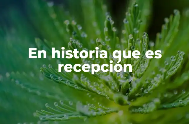En Historia que es Recepción