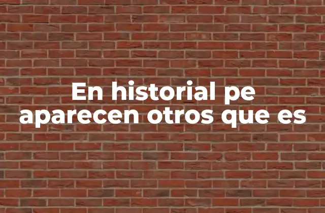 En Historial Pe Aparecen Otros que es