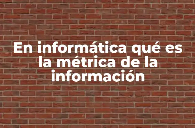 En Informática Qué es la Métrica de la Información 2 Cómo se relaciona la métrica de la información con la gestión de datos
