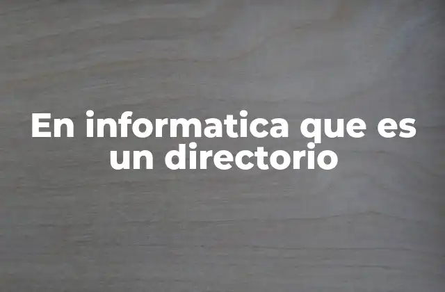En Informatica que es un Directorio 2 Cómo los directorios organizan la información en sistemas operativos
