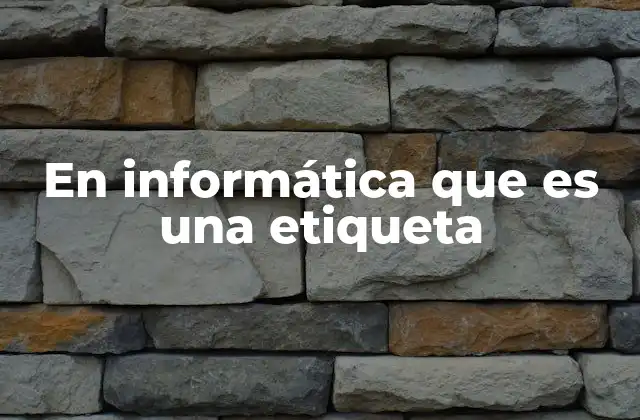 En Informática que es una Etiqueta