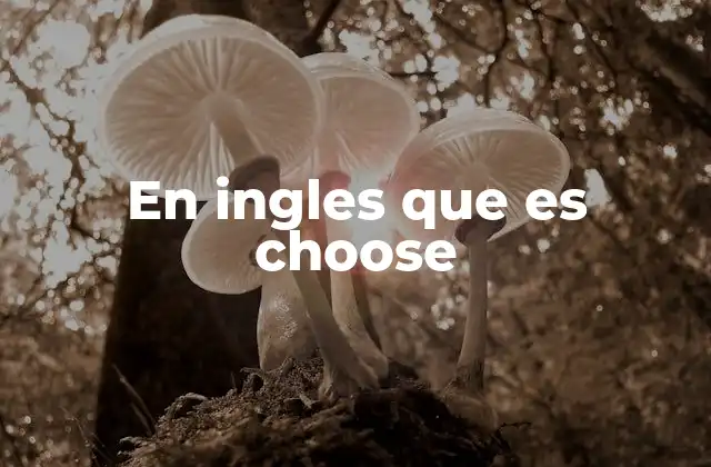 En Ingles que es Choose