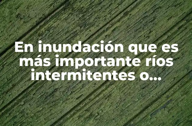 En Inundación que es Más Importante Ríos Intermitentes o Perennes