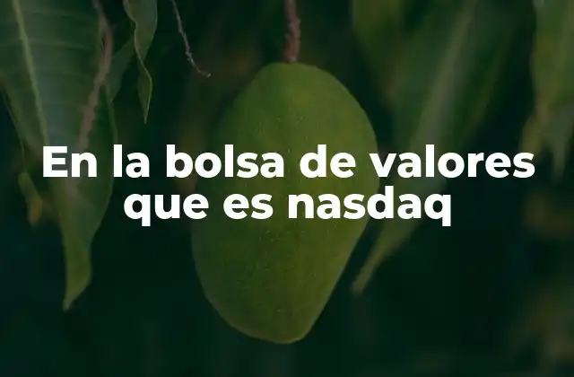 En la Bolsa de Valores que es Nasdaq
