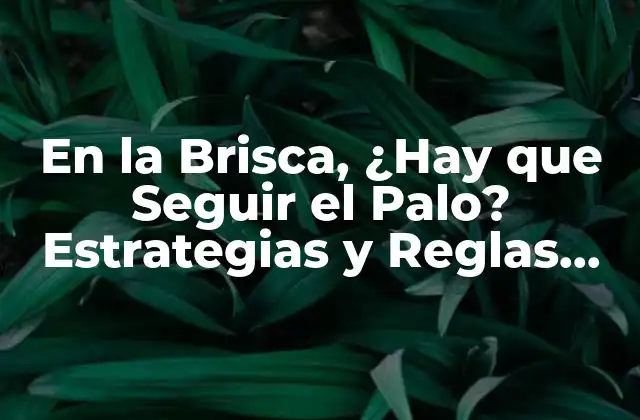 En la Brisca, ¿hay que Seguir el Palo? Estrategias y Reglas para Dominar el Juego