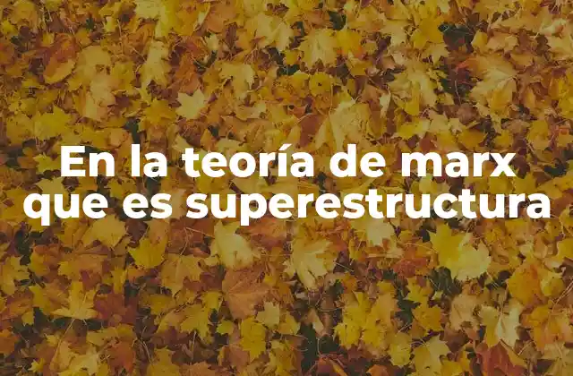 En la Teoría de Marx que es Superestructura