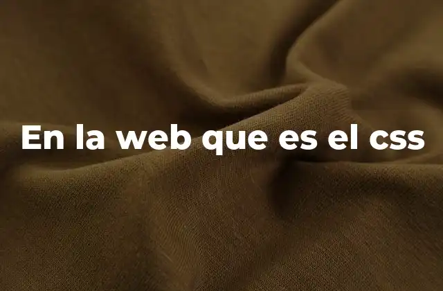 En la Web que es el Css