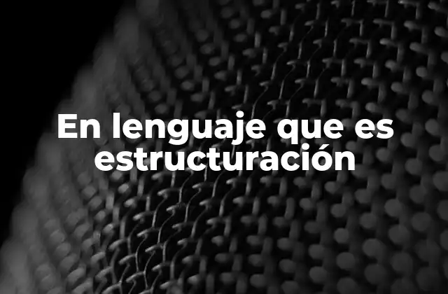 En Lenguaje que es Estructuración