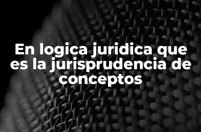 En Logica Juridica que es la Jurisprudencia de Conceptos
