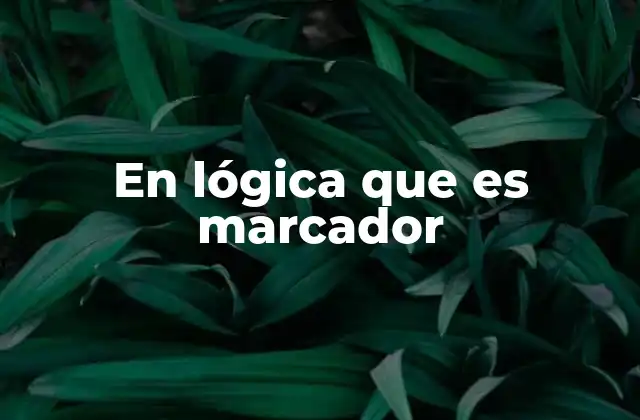 En Lógica que es Marcador