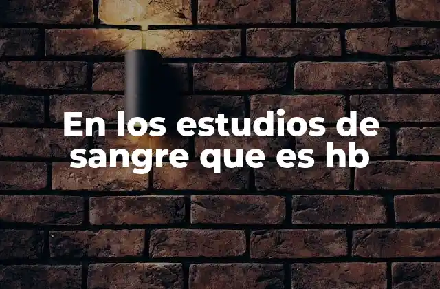 En los Estudios de Sangre que es Hb