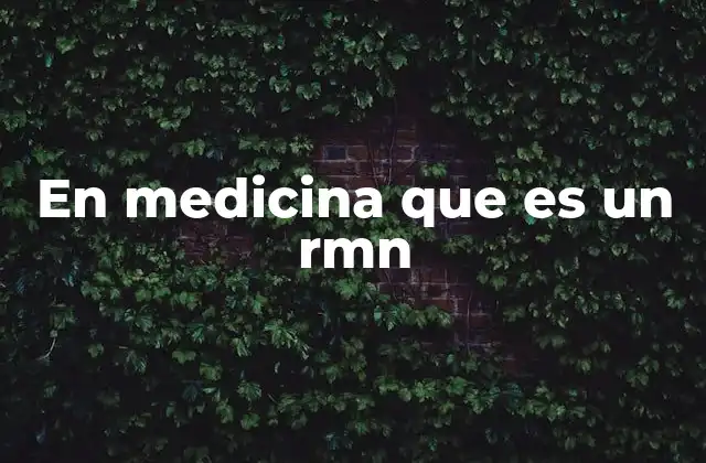 En Medicina que es un Rmn