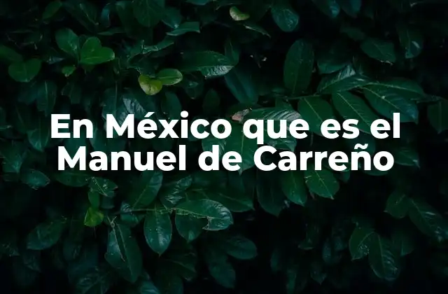 En México que es el Manuel de Carreño