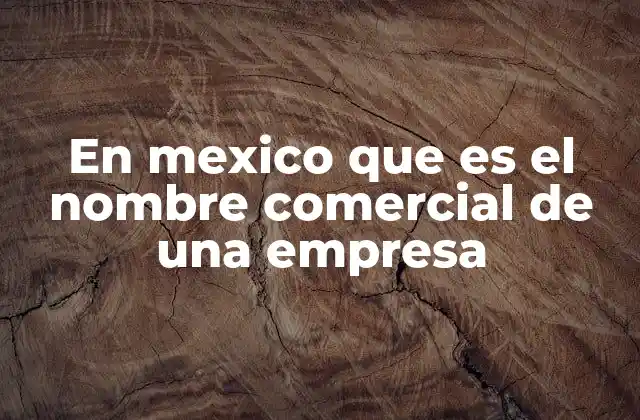 En Mexico que es el Nombre Comercial de una Empresa
